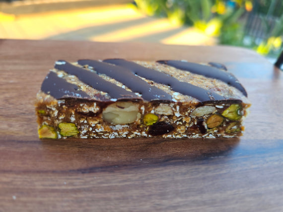 Dark Chocolate Sour Cherry Macadamia Nut TEKNIKA Bar