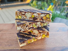 Dark Chocolate Sour Cherry Macadamia Nut TEKNIKA Bar